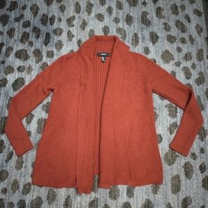 Red Knit Rolled Collar Cardigan sz M